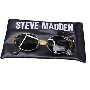 Steve Madden Mystie Sunglasses Women Gold frame Green oval lens MSRP $48 NEW